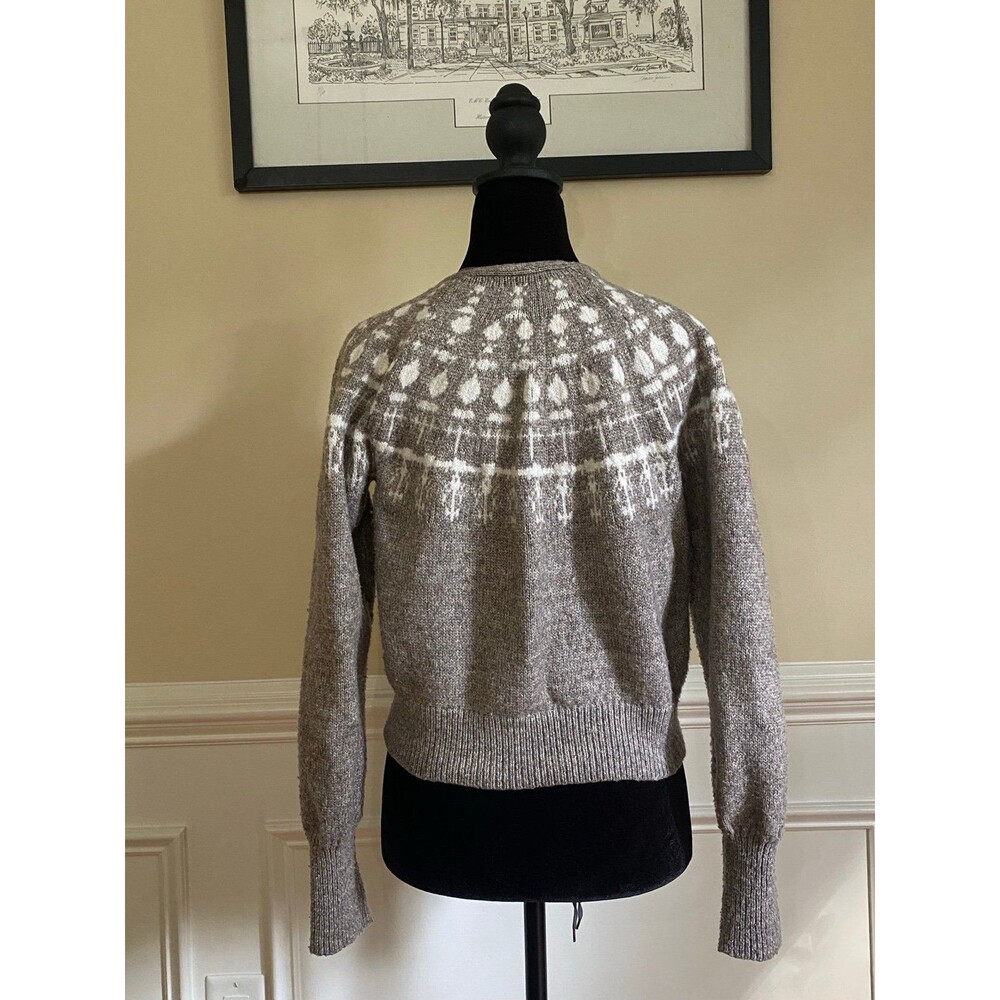 Fair Isle V-neck cardigan sweater grandma core XS - Picture 3 of 4